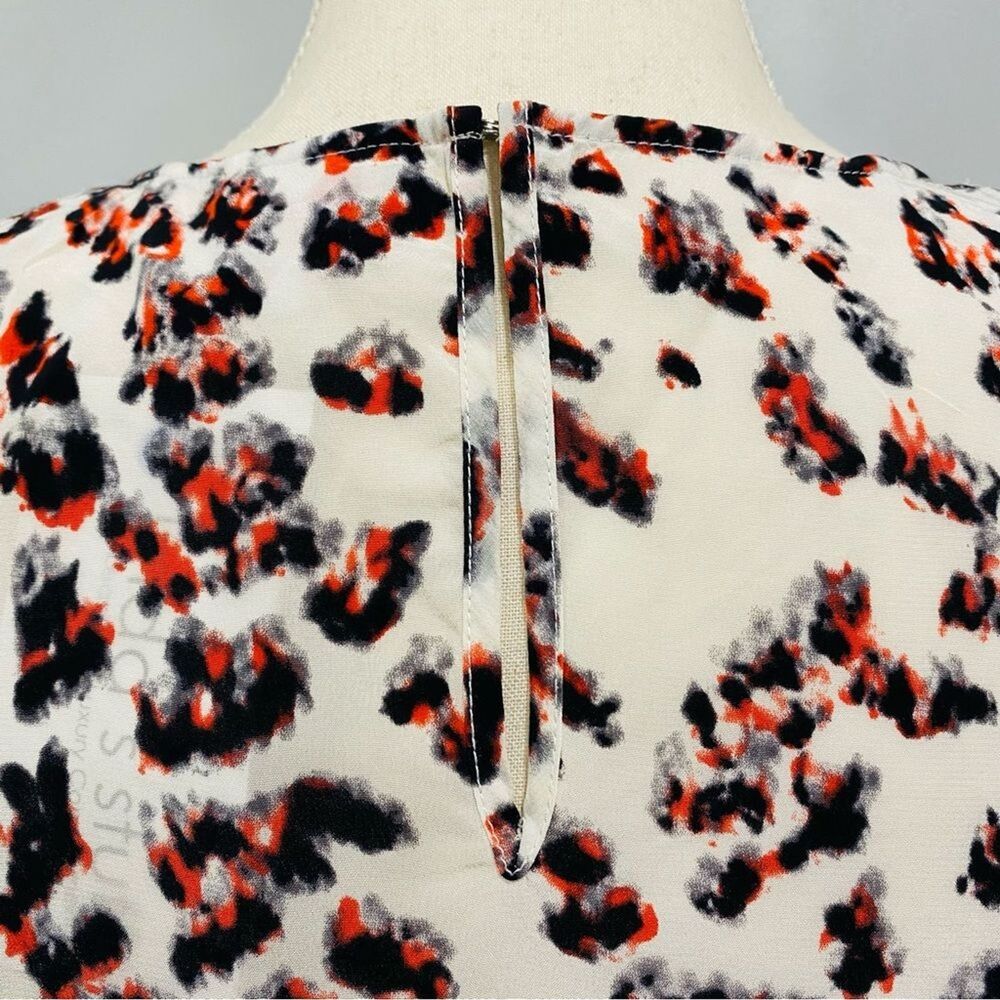 PARKER XS 100% Silk Colorful Animal Print Short Cropped Boxy Blouse Festival Top - Picture 3 of 16